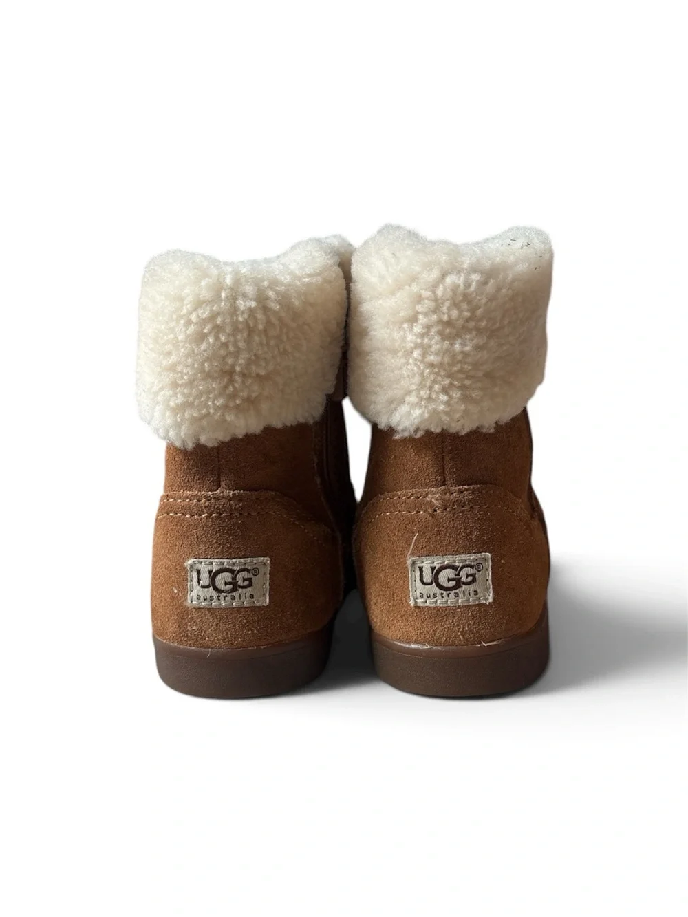 UGG Chestnut Suede Shearling Cuff Kids Boots